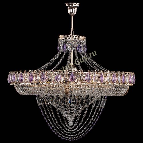 Люстра Кольцо Классика Веер №8 фиолетовая в Сочи Гусь Хрустальный