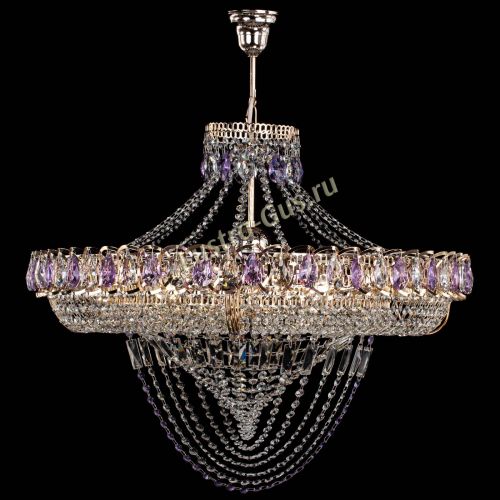 Люстра Кольцо Классика Веер №8 фиолетовая в Сочи Гусь Хрустальный