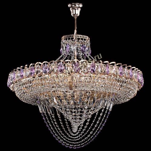 Люстра Кольцо Классика Веер №8 фиолетовая в Сочи Гусь Хрустальный