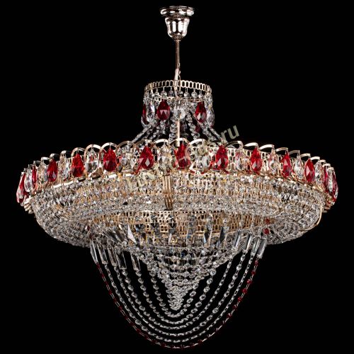 Люстра Кольцо Классика Веер №8 красная в Сочи Гусь Хрустальный
