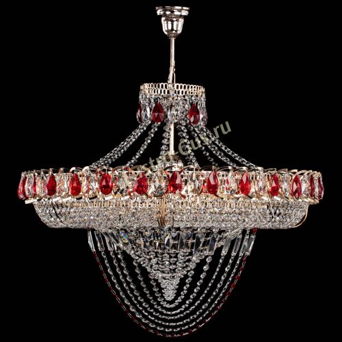 Люстра Кольцо Классика Веер №8 красная в Сочи Гусь Хрустальный