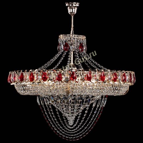 Люстра Кольцо Классика Веер №8 красная в Сочи Гусь Хрустальный