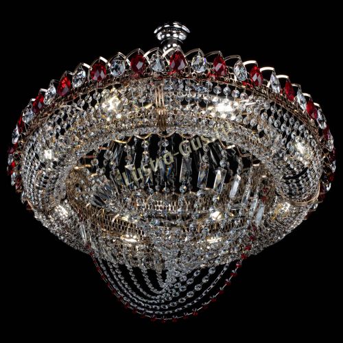 Люстра Кольцо Классика Веер №8 красная в Сочи Гусь Хрустальный