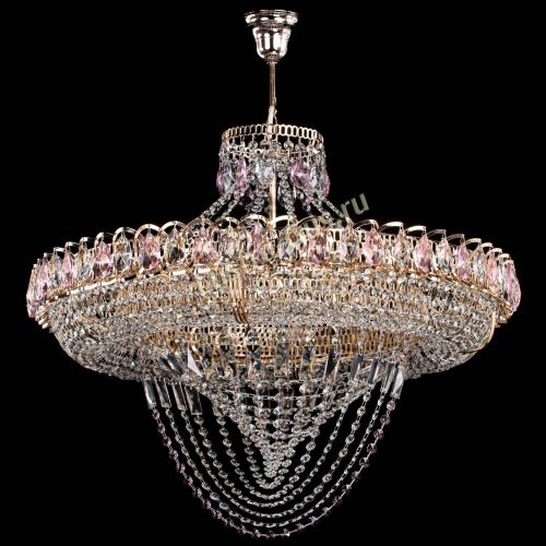 Люстра Кольцо Классика Веер №8 розовая в Сочи Гусь Хрустальный