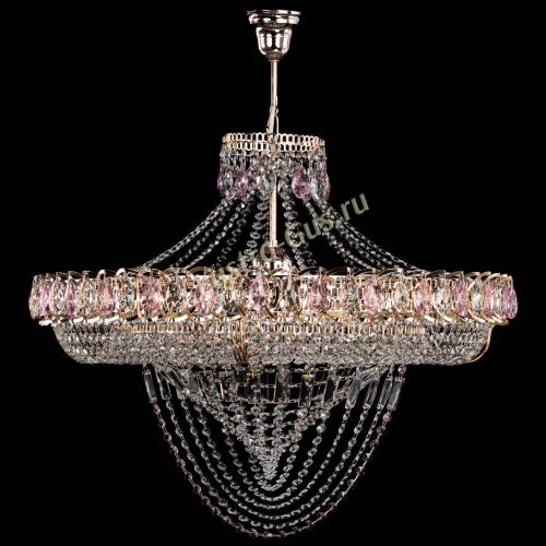 Люстра Кольцо Классика Веер №8 розовая в Сочи Гусь Хрустальный