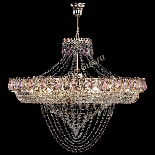 Люстра Кольцо Классика Веер №8 розовая в Сочи Гусь Хрустальный