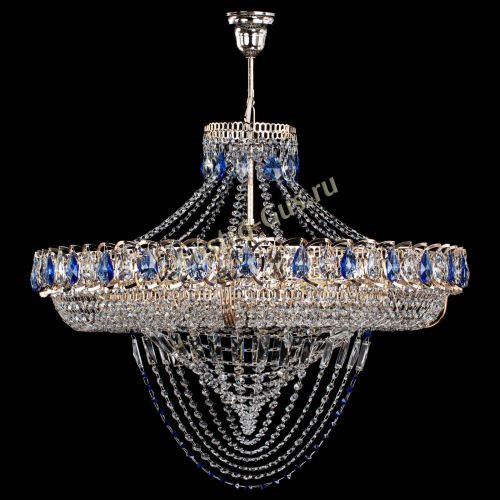 Люстра Кольцо Классика Веер №8 синяя в Сочи Гусь Хрустальный