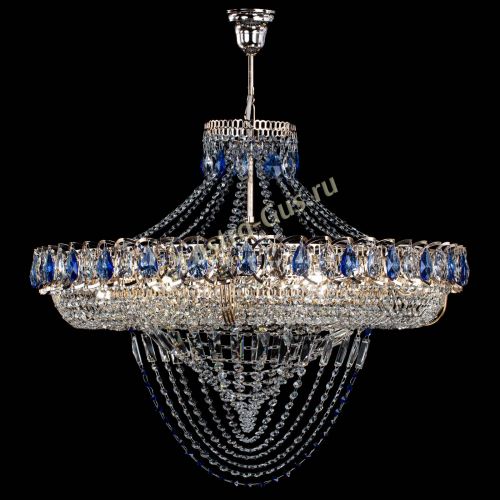 Люстра Кольцо Классика Веер №8 синяя в Сочи Гусь Хрустальный