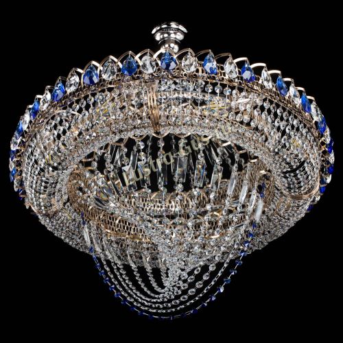 Люстра Кольцо Классика Веер №8 синяя в Сочи Гусь Хрустальный