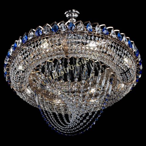 Люстра Кольцо Классика Веер №8 синяя в Сочи Гусь Хрустальный