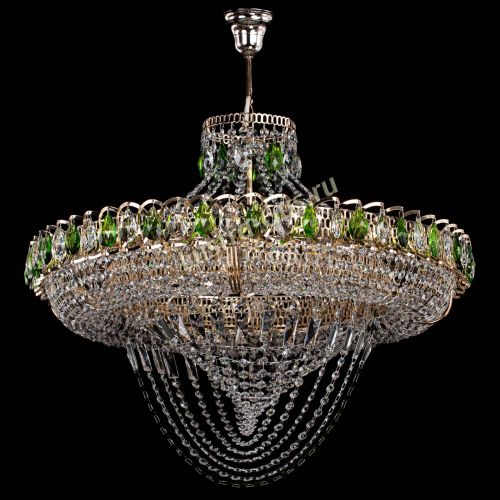 Люстра Кольцо Классика Веер №8 зеленая в Сочи Гусь Хрустальный