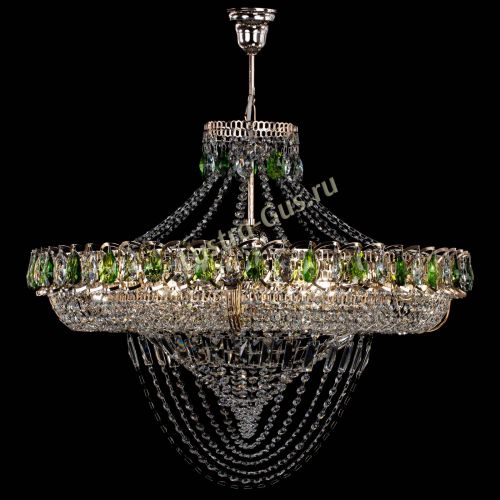 Люстра Кольцо Классика Веер №8 зеленая в Сочи Гусь Хрустальный