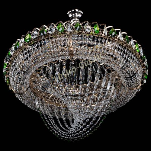 Люстра Кольцо Классика Веер №8 зеленая в Сочи Гусь Хрустальный