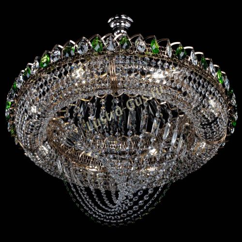 Люстра Кольцо Классика Веер №8 зеленая в Сочи Гусь Хрустальный