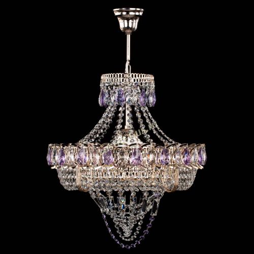 Люстра Кольцо Классика Веер фиолетовая в Сочи Гусь Хрустальный