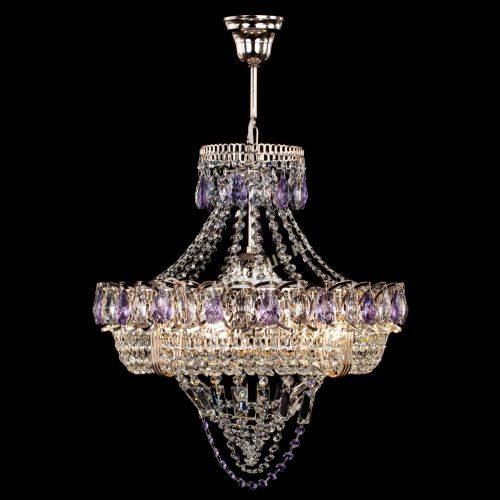 Люстра Кольцо Классика Веер фиолетовая в Сочи Гусь Хрустальный