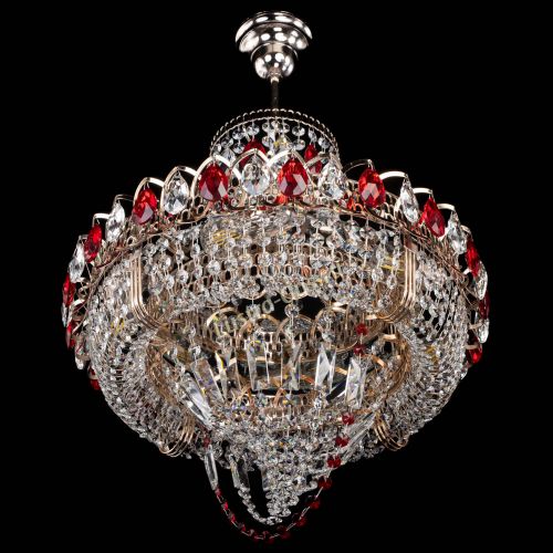 Люстра Кольцо Классика Веер красная в Сочи Гусь Хрустальный