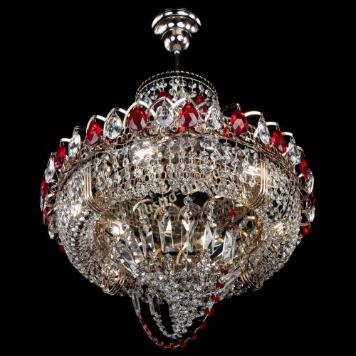 Люстра Кольцо Классика Веер красная в Сочи Гусь Хрустальный