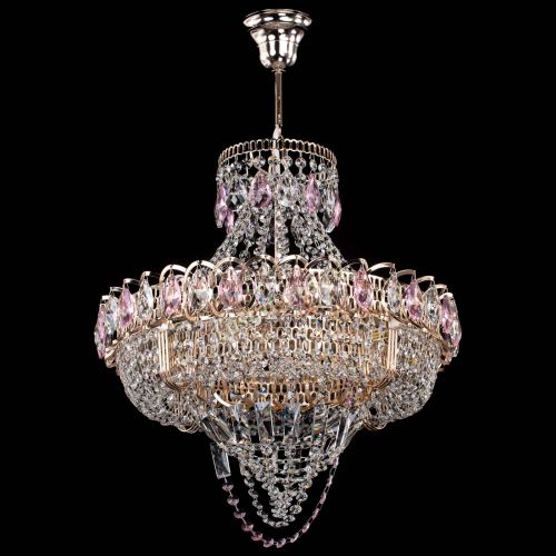 Люстра Кольцо Классика Веер розовая в Сочи Гусь Хрустальный