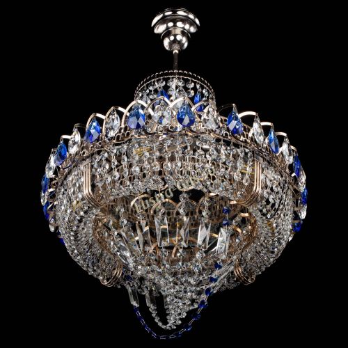 Люстра Кольцо Классика Веер синяя в Сочи Гусь Хрустальный