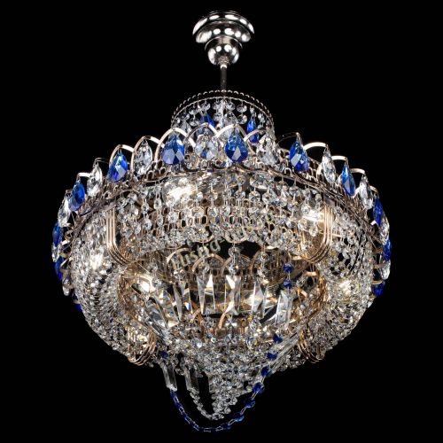 Люстра Кольцо Классика Веер синяя в Сочи Гусь Хрустальный
