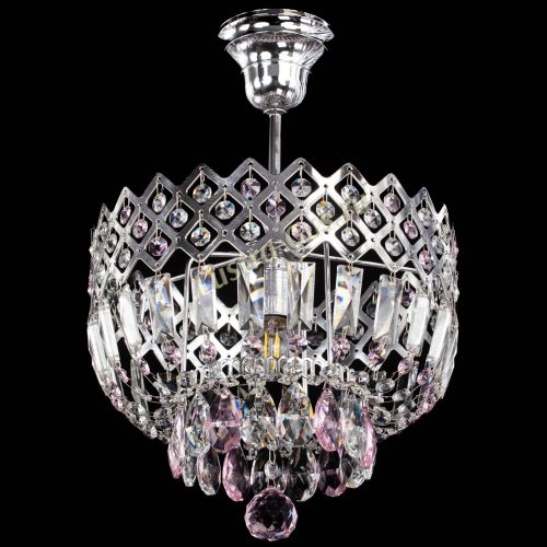 Люстра Корона №1 пластинка розовая в Сочи Гусь Хрустальный