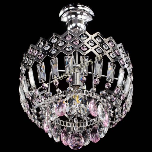 Люстра Корона №1 пластинка розовая в Сочи Гусь Хрустальный