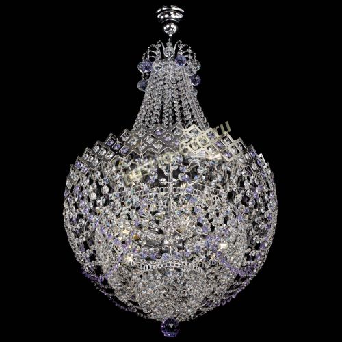 Люстра Корона №5 с подвесом Фиолетовая в Сочи Гусь Хрустальный