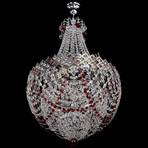Люстра Корона №5 с подвесом Красная в Сочи Гусь Хрустальный
