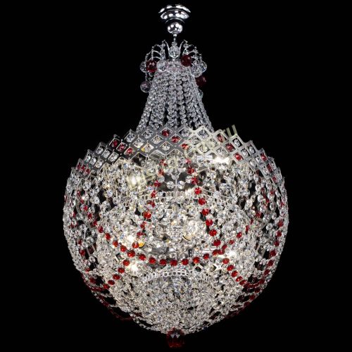 Люстра Корона №5 с подвесом Красная в Сочи Гусь Хрустальный