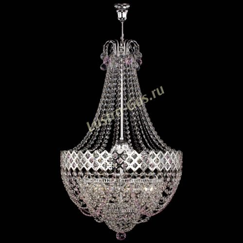 Люстра Корона №5 с подвесом Розовая в Сочи Гусь Хрустальный
