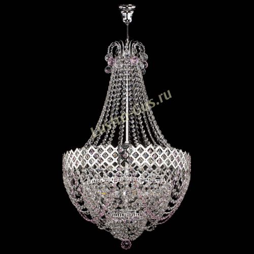 Люстра Корона №5 с подвесом Розовая в Сочи Гусь Хрустальный