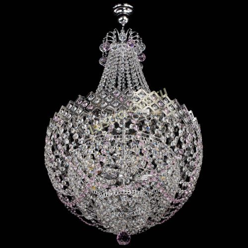 Люстра Корона №5 с подвесом Розовая в Сочи Гусь Хрустальный