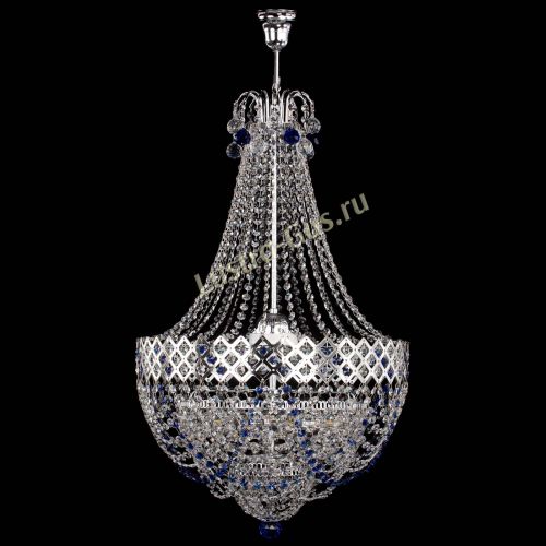 Люстра Корона №5 с подвесом Синяя в Сочи Гусь Хрустальный