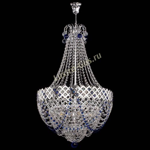 Люстра Корона №5 с подвесом Синяя в Сочи Гусь Хрустальный