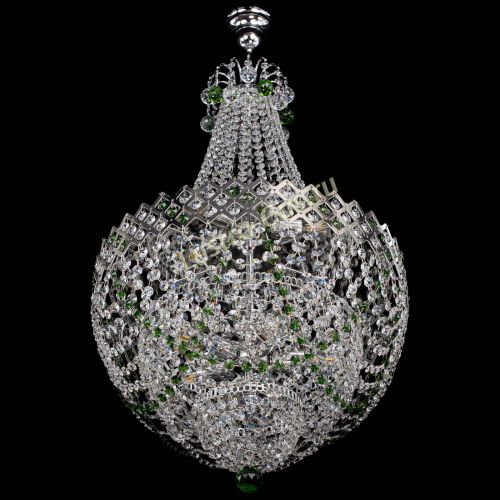 Люстра Корона №5 с подвесом Зеленая в Сочи Гусь Хрустальный