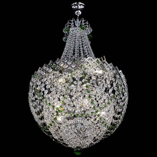 Люстра Корона №5 с подвесом Зеленая в Сочи Гусь Хрустальный