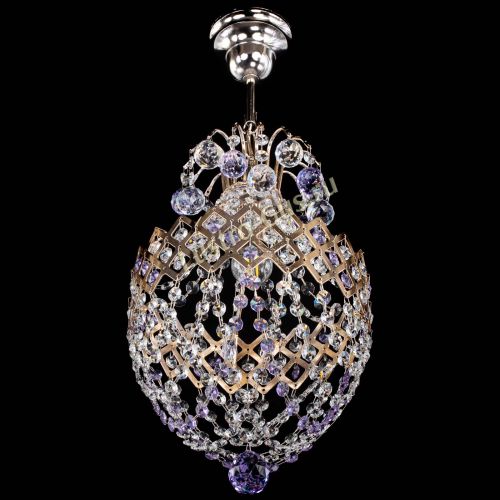 Люстра Корона №6 фиолетовая в Сочи Гусь Хрустальный