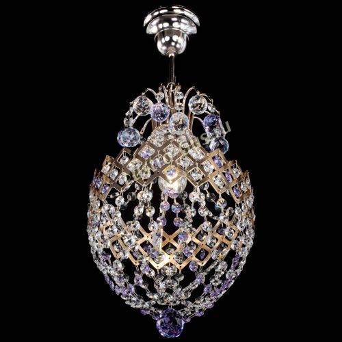Люстра Корона №6 фиолетовая в Сочи Гусь Хрустальный