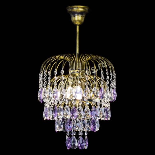Люстра Лора №3 под бронзу фиолетовая в Сочи Гусь Хрустальный