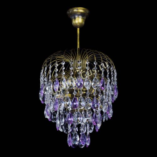 Люстра Лора №3 под бронзу фиолетовая в Сочи Гусь Хрустальный