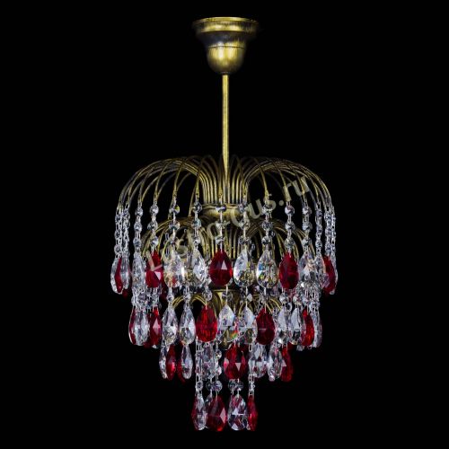 Люстра Лора №3 под бронзу красная в Сочи Гусь Хрустальный