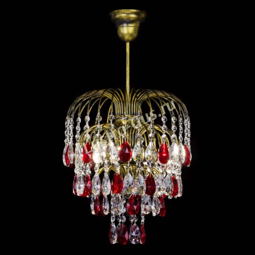 Люстра Лора №3 под бронзу красная в Сочи Гусь Хрустальный