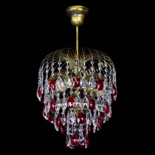 Люстра Лора №3 под бронзу красная в Сочи Гусь Хрустальный