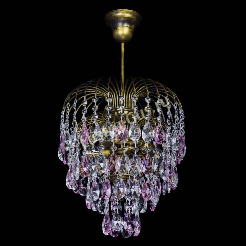 Люстра Лора №3 под бронзу розовая в Сочи Гусь Хрустальный