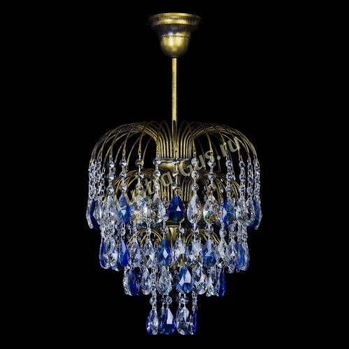 Люстра Лора №3 под бронзу синяя в Сочи Гусь Хрустальный
