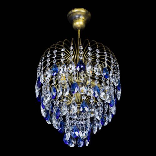 Люстра Лора №3 под бронзу синяя в Сочи Гусь Хрустальный