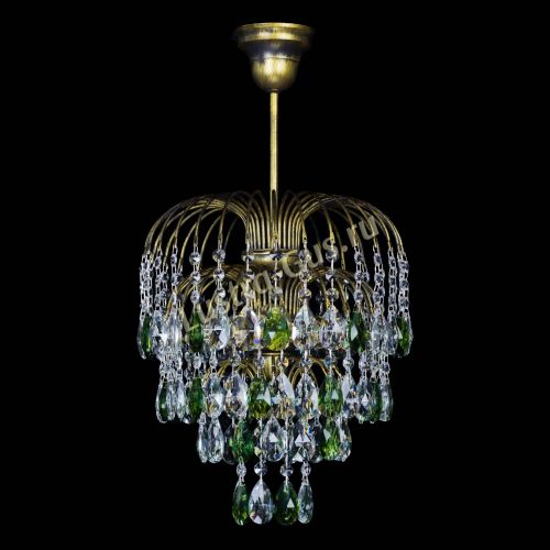 Люстра Лора №3 под бронзу зеленая в Сочи Гусь Хрустальный