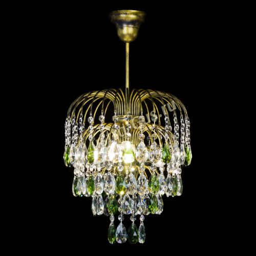Люстра Лора №3 под бронзу зеленая в Сочи Гусь Хрустальный