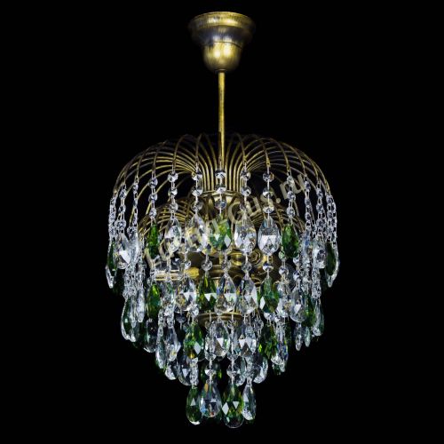 Люстра Лора №3 под бронзу зеленая в Сочи Гусь Хрустальный